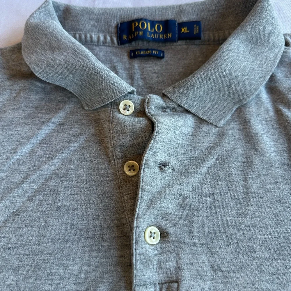 Polo by Ralph Lauren Gray Men's Classic Fit Shirt Size XL